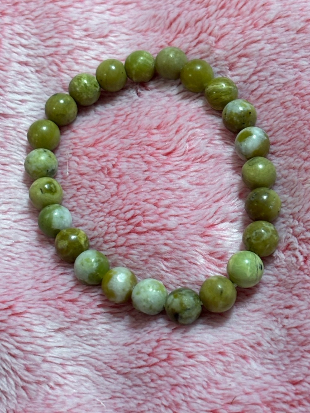 Green Serpentine High Quality Gemstone Beaded Stretch Bracelet